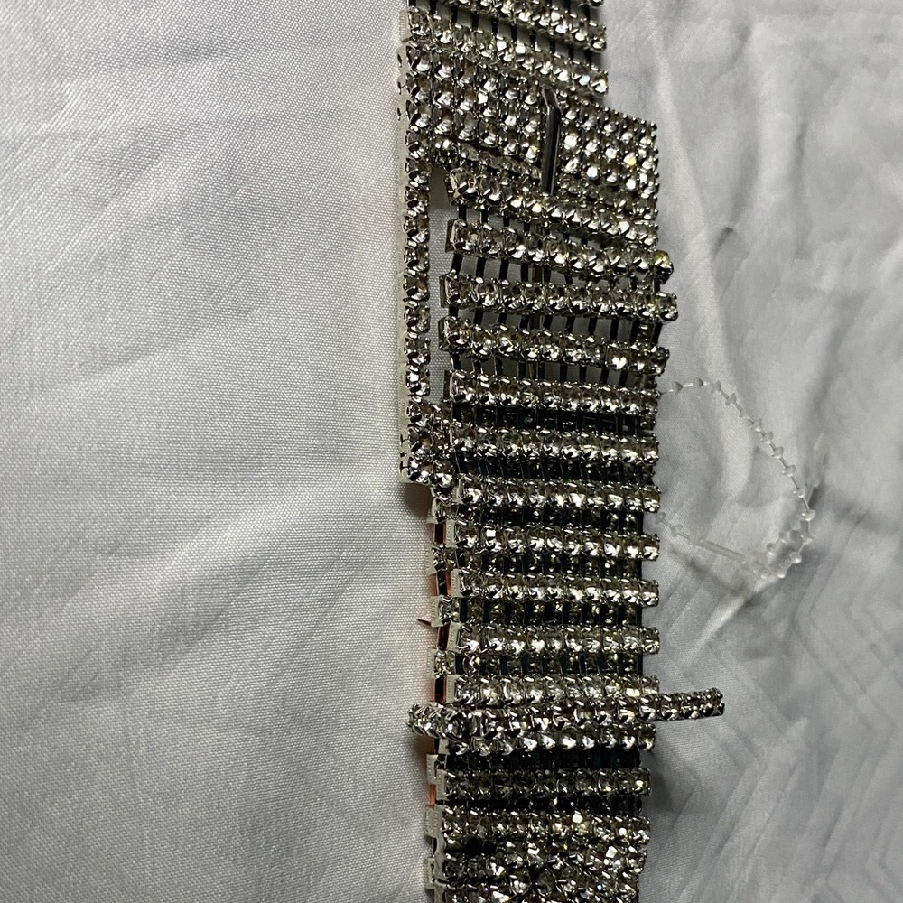 Elegant Silver Rhinestone Belt